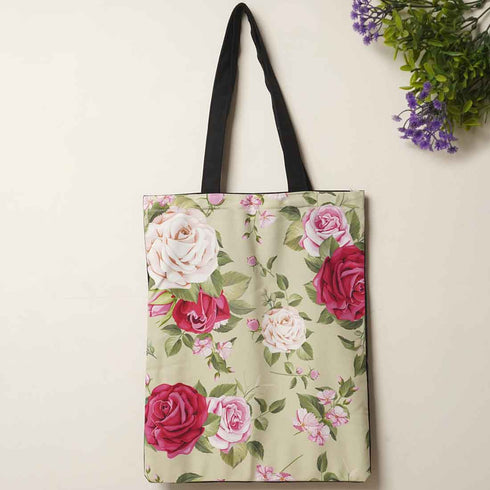 Multi Floral Printed Tote Bag - Uncommongifts.in